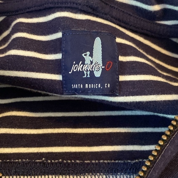 Johnnie-O full zip hooded jacket navy with stripes  size XLarge? - Picture 2 of 11